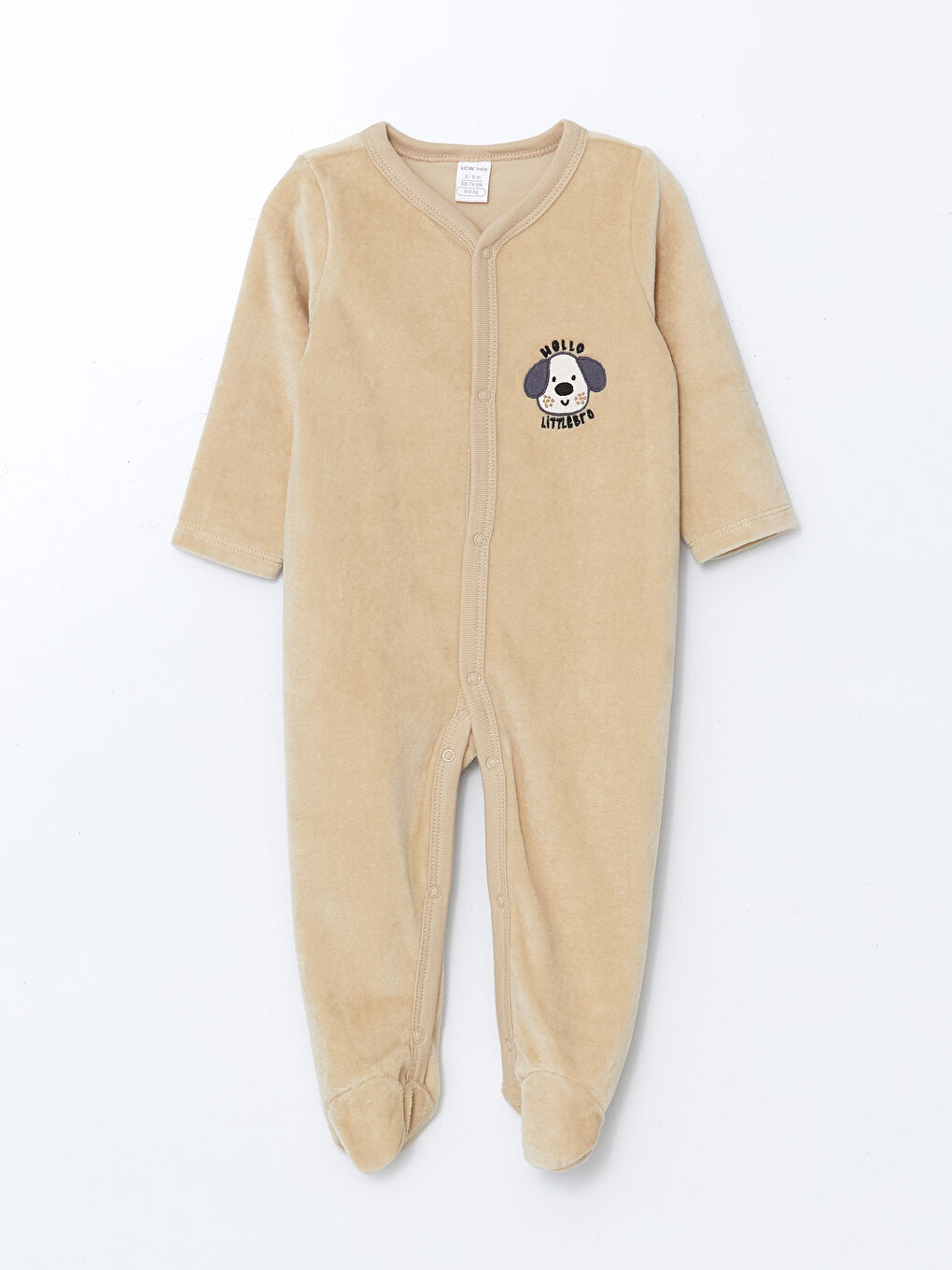V-Neck Velvet Embroidered Baby Boys' Jumpsuit -W4IH20Z1-FFR