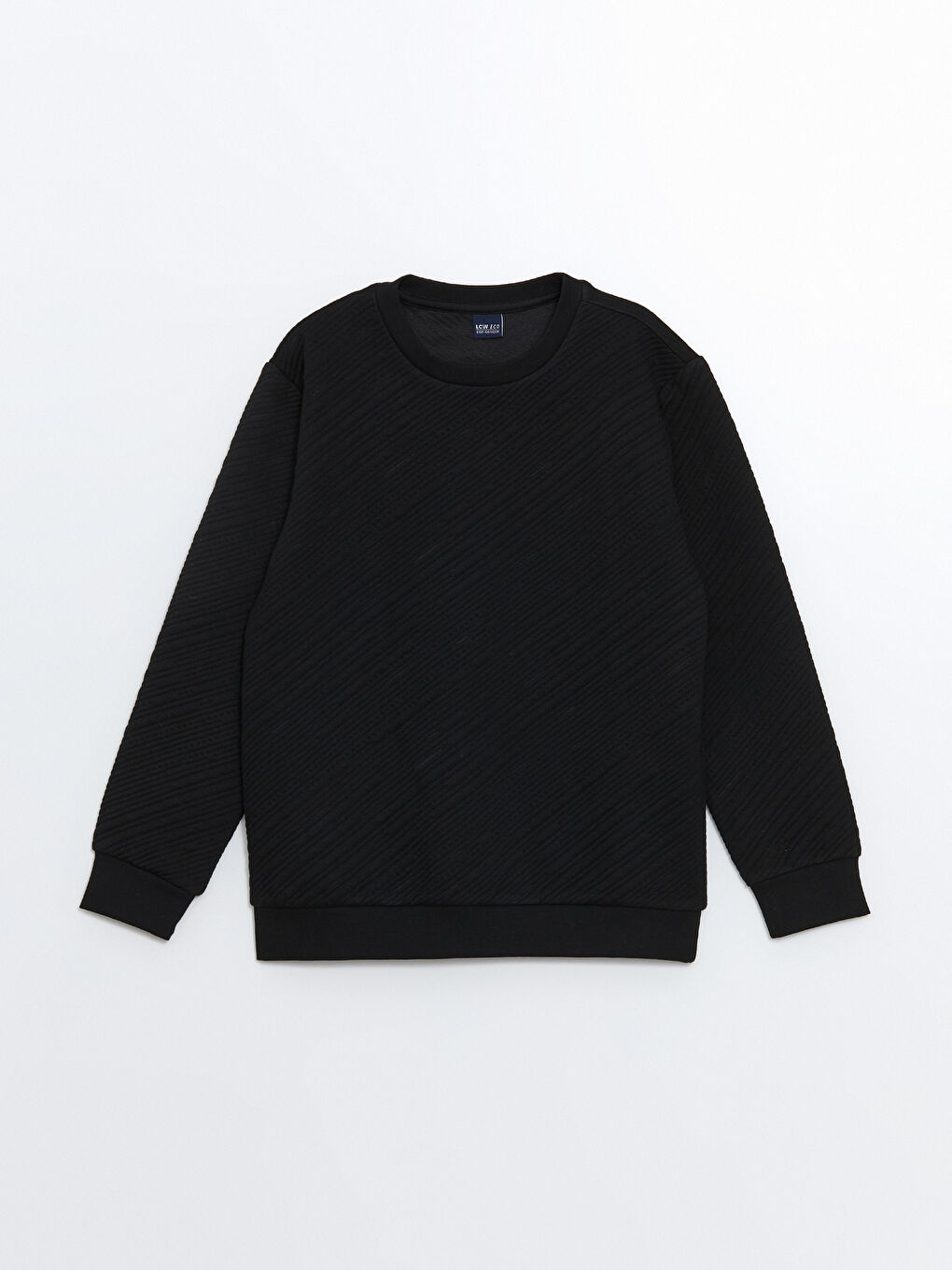 LCW ECO Yeni Siyah Bisiklet Yaka Erkek Çocuk Sweatshirt