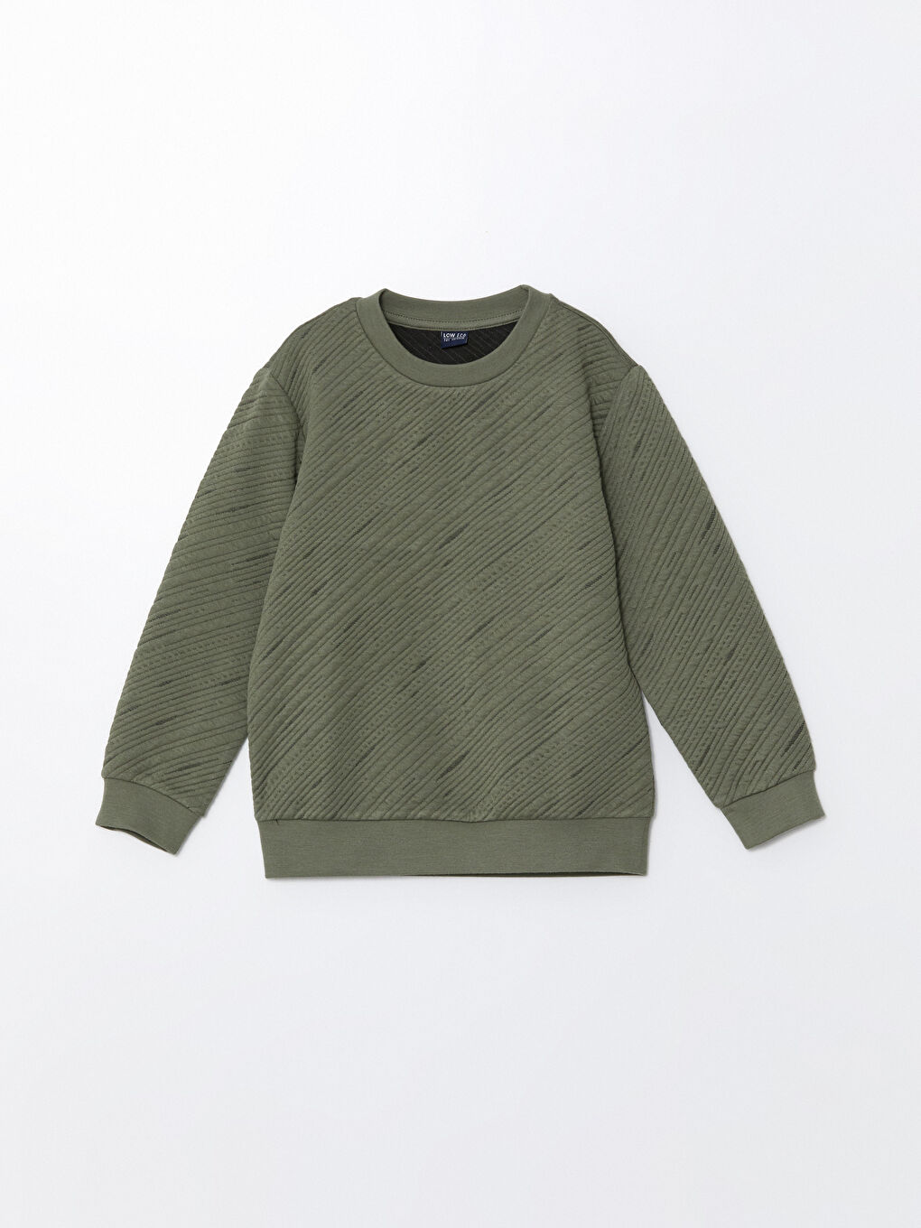 LCW ECO Haki Bisiklet Yaka Erkek Çocuk Sweatshirt