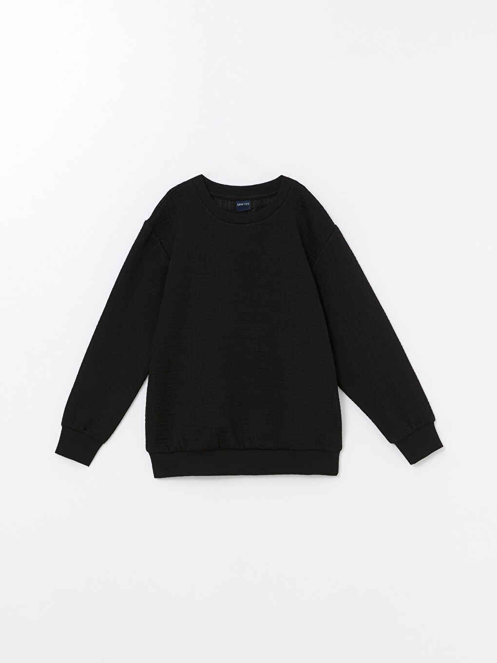 LCW ECO Yeni Siyah Bisiklet Yaka Basic Uzun Kollu Erkek Çocuk Sweatshirt