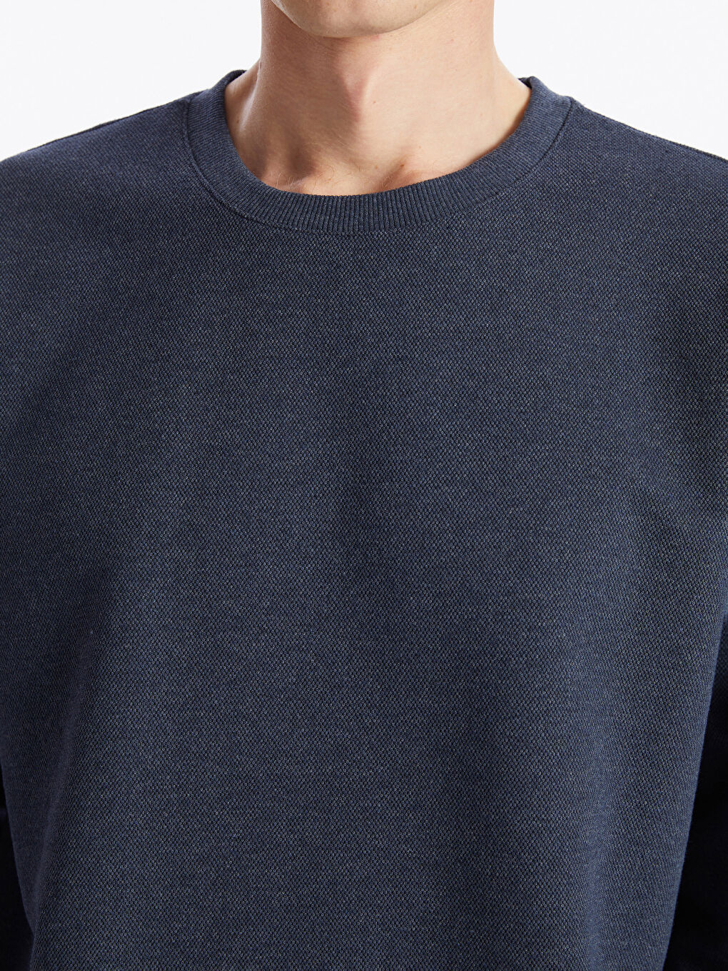 İndigo Bisiklet Yaka Uzun Kollu Erkek Sweatshirt-2