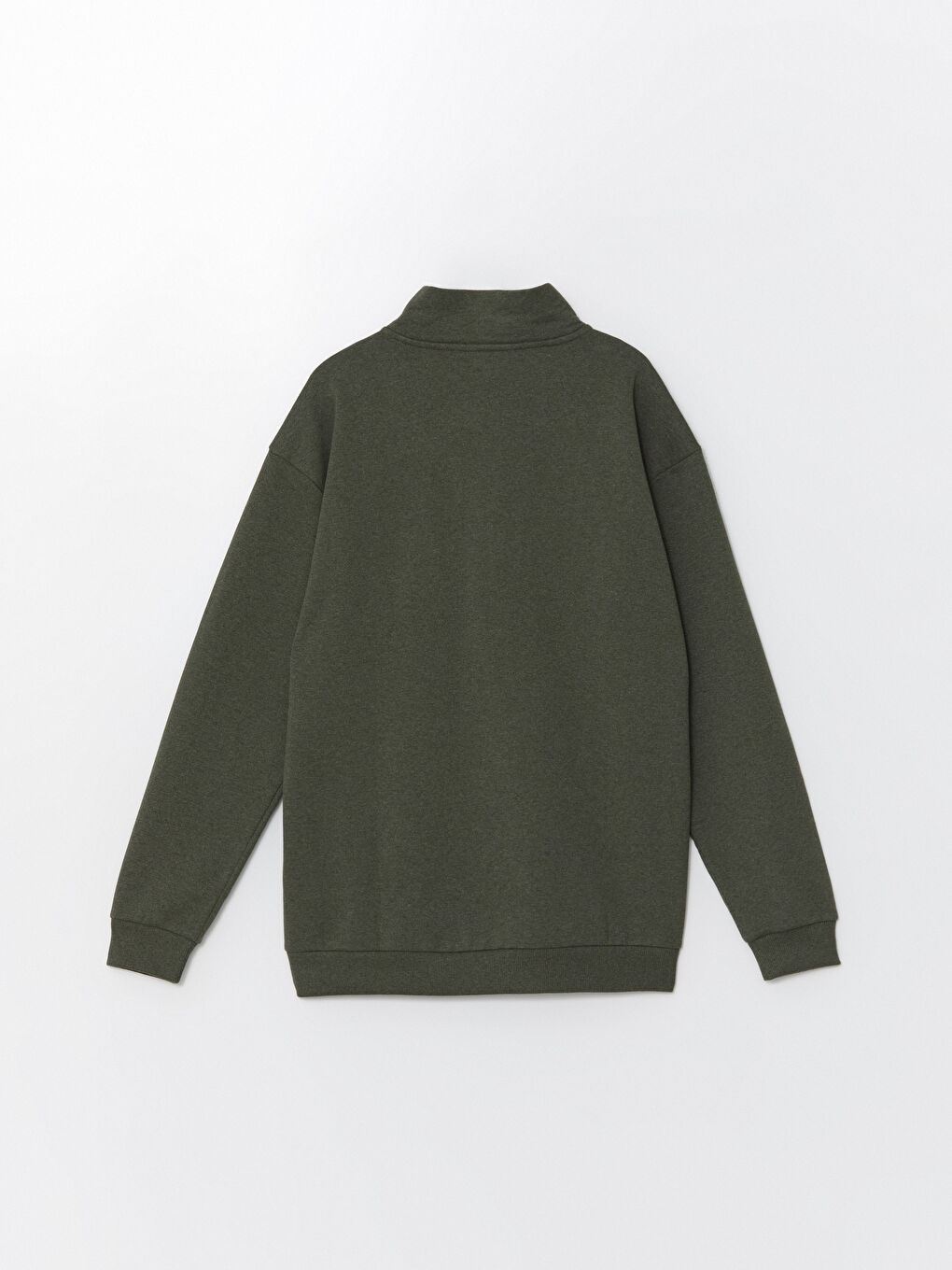 LCW ECO Haki Dik Yaka Uzun Kollu Erkek Sweatshirt - 1