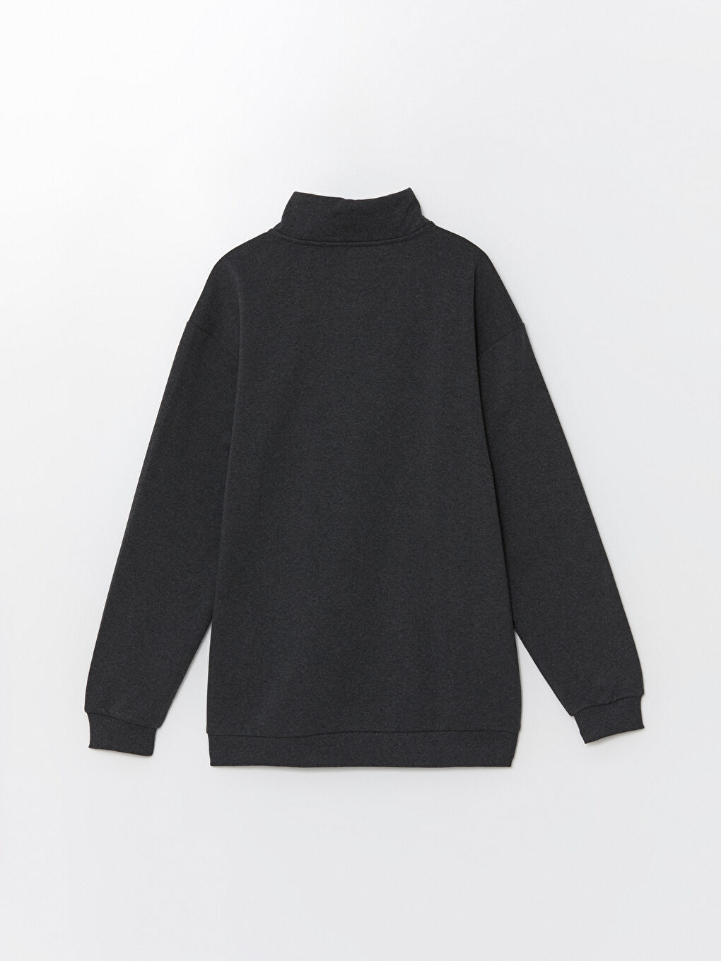 LCW ECO Antrasit Melanj Dik Yaka Uzun Kollu Erkek Sweatshirt - 3