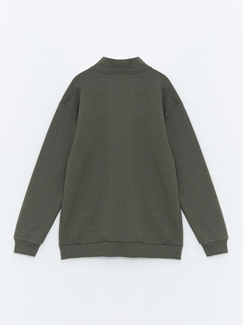 LCW ECO Haki Dik Yaka Uzun Kollu Erkek Sweatshirt - 1