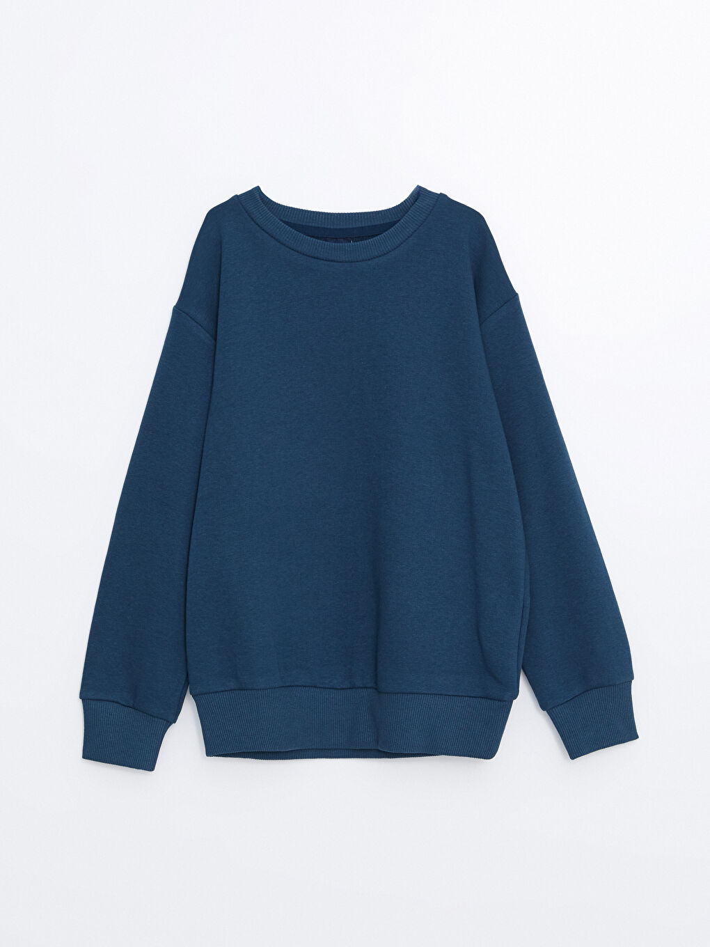 LCW ECO Lacivert Bisiklet Yaka Basic Erkek Çocuk Sweatshirt