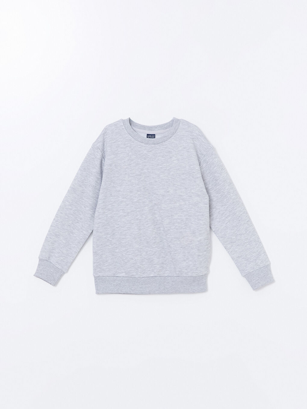 LCW ECO Gri Melanj Bisiklet Yaka Basic Erkek Çocuk Sweatshirt