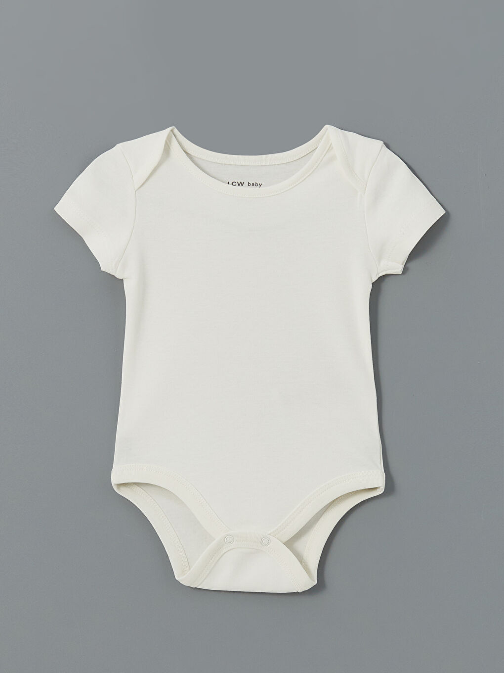 Ekru Bisiklet Yaka Erkek Bebek Çıtçıtlı Bodysuit