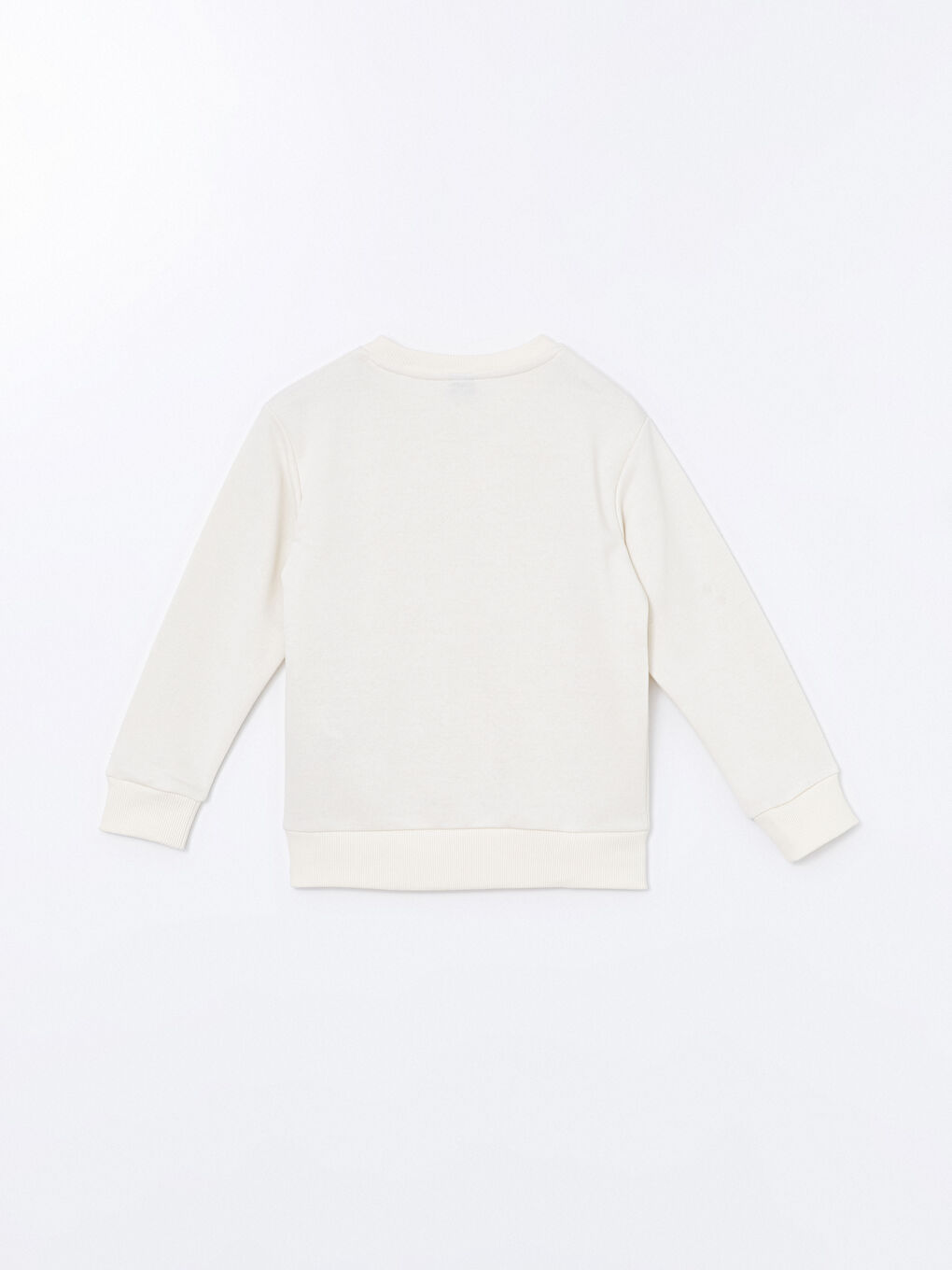 LCW ECO Açık Bej Bisiklet Yaka Basic Uzun Kollu Erkek Çocuk Sweatshirt - 2