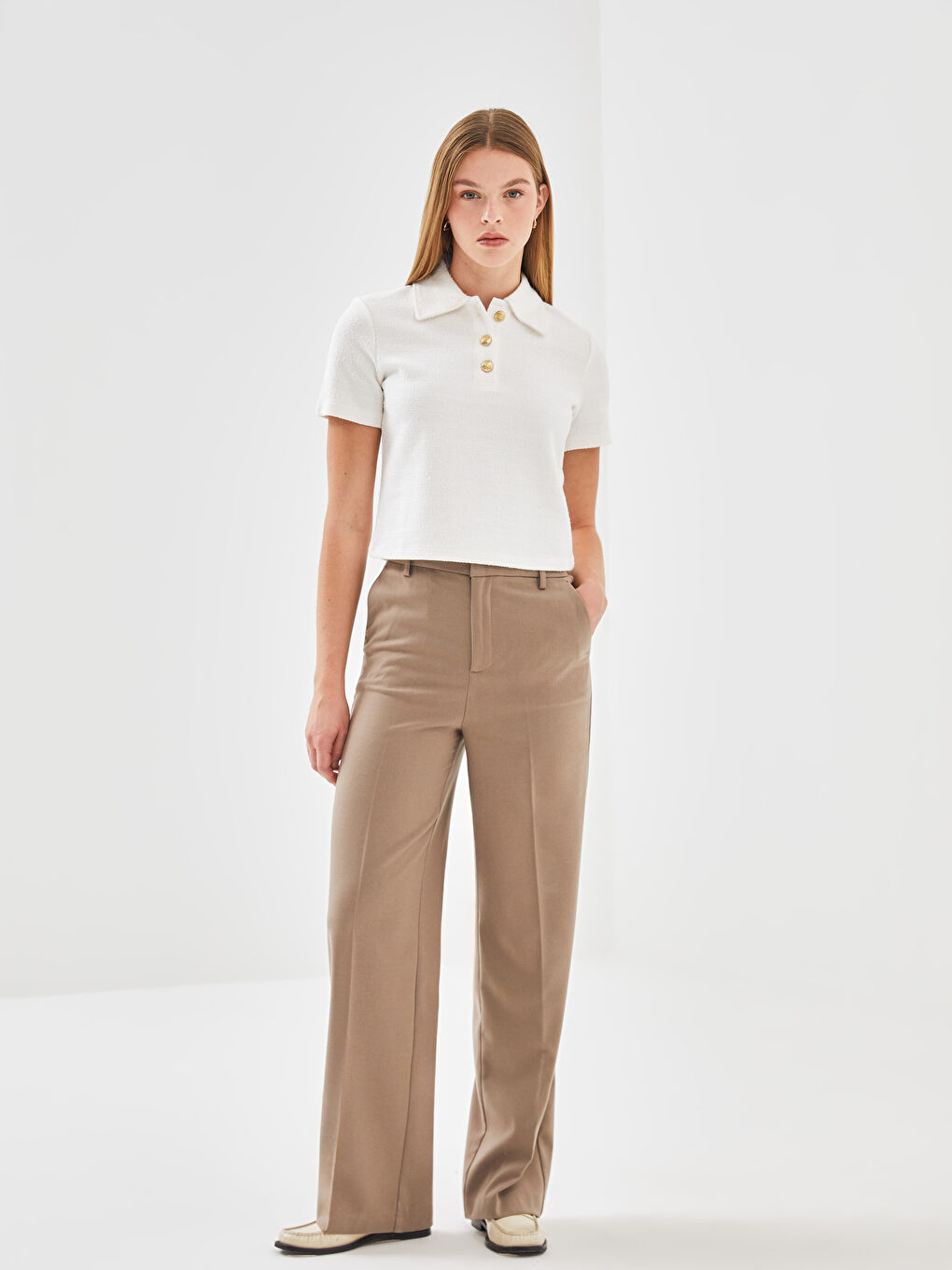 Kahverengi Loose Fit Kadın Pantolon