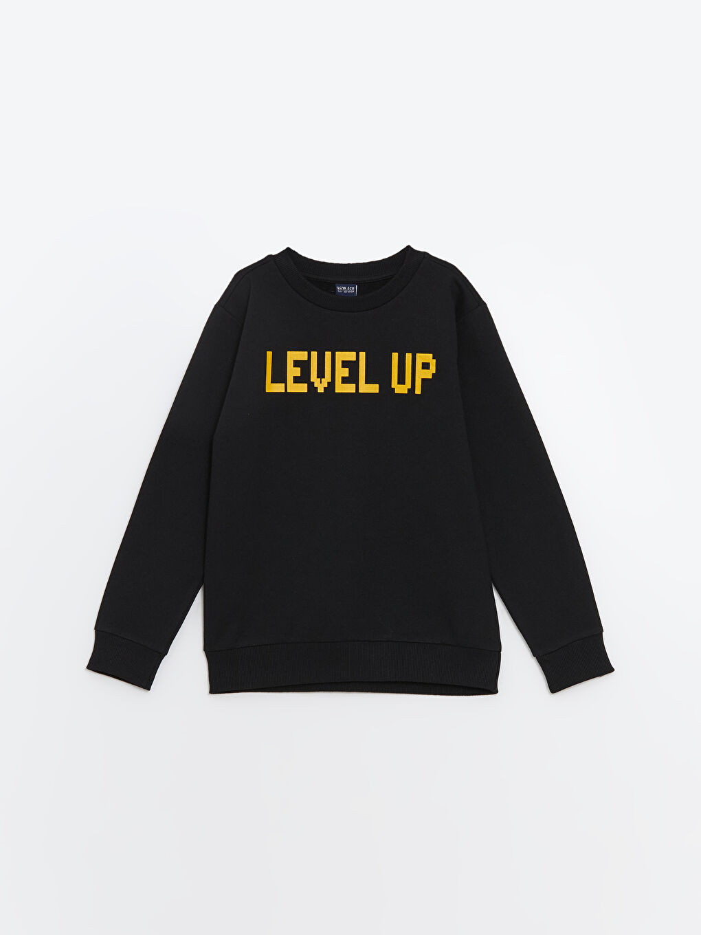 LCW ECO Yeni Siyah Bisiklet Yaka Erkek Çocuk Sweatshirt