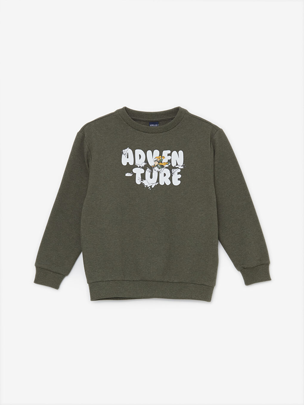 LCW ECO Haki Nostaljik Maymun Baskılı Erkek Çocuk Sweatshirt