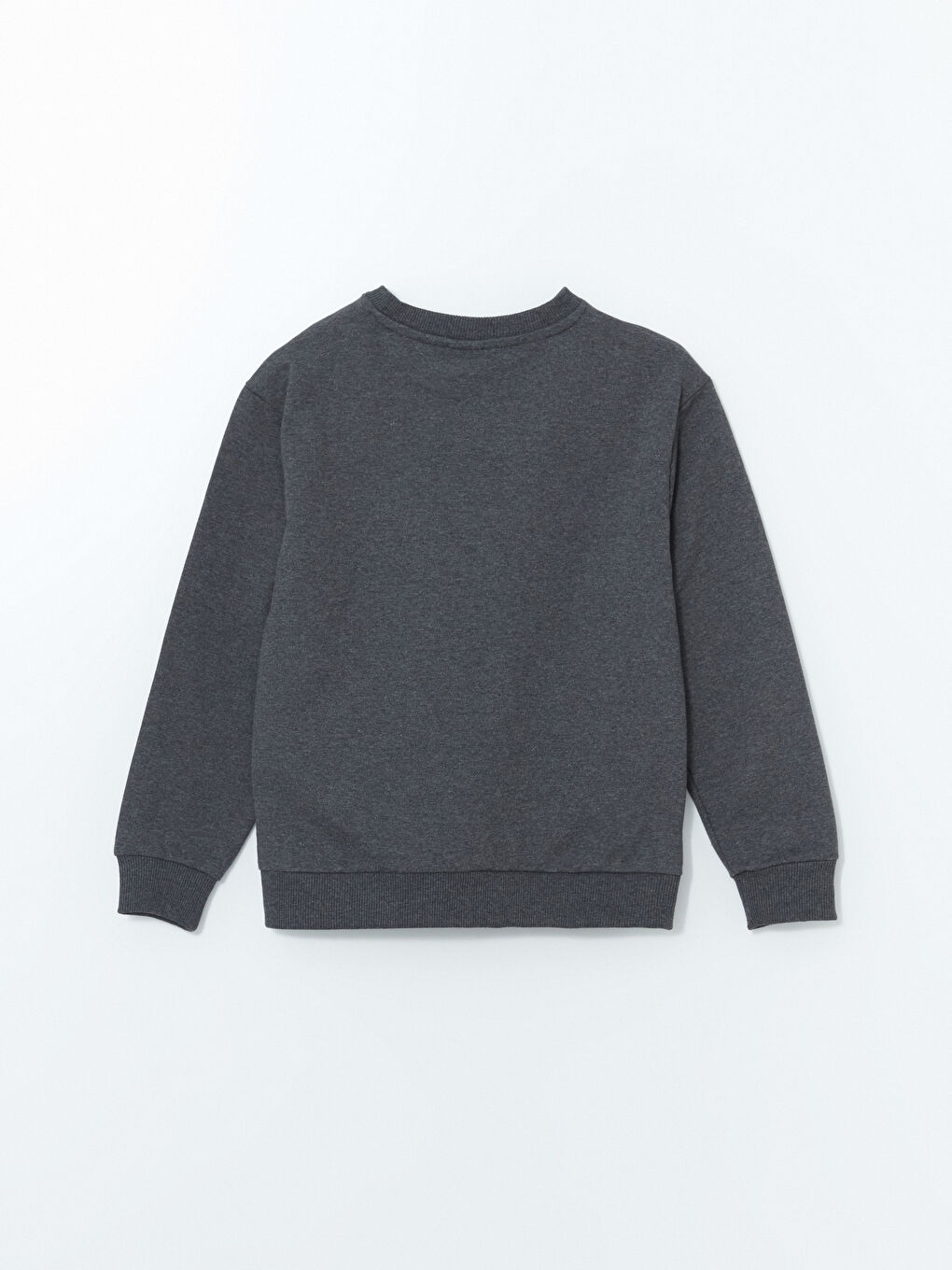 LCW ECO Koyu Gri Melanj Bisiklet Yaka Baskılı Uzun Kollu Erkek Çocuk Sweatshirt - 2