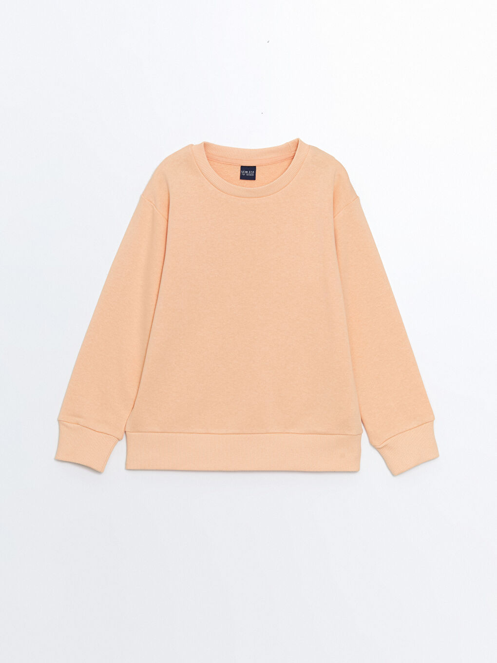 LCW ECO Uçuk Mercan Bisiklet Yaka Basic Uzun Kollu Erkek Çocuk Sweatshirt