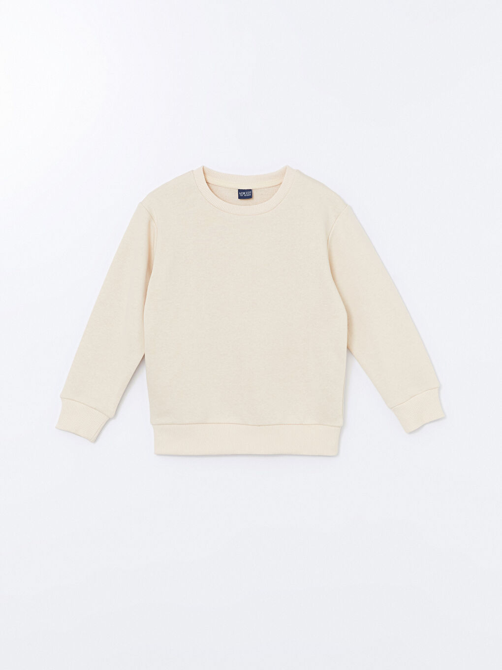 LCW ECO Bej Bisiklet Yaka Basic Uzun Kollu Erkek Çocuk Sweatshirt