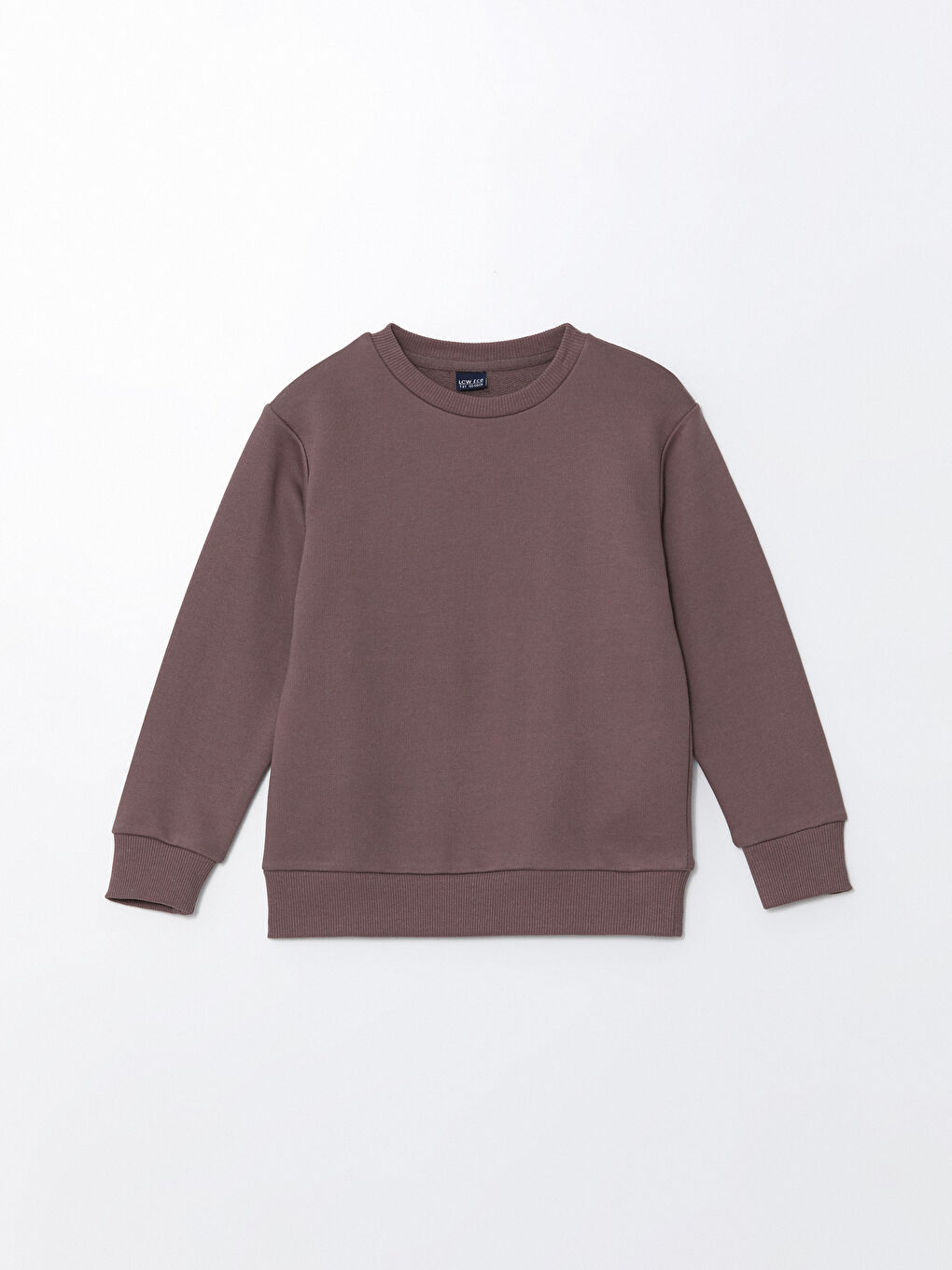 LCW ECO Açık Mürdüm Bisiklet Yaka Basic Uzun Kollu Erkek Çocuk Sweatshirt