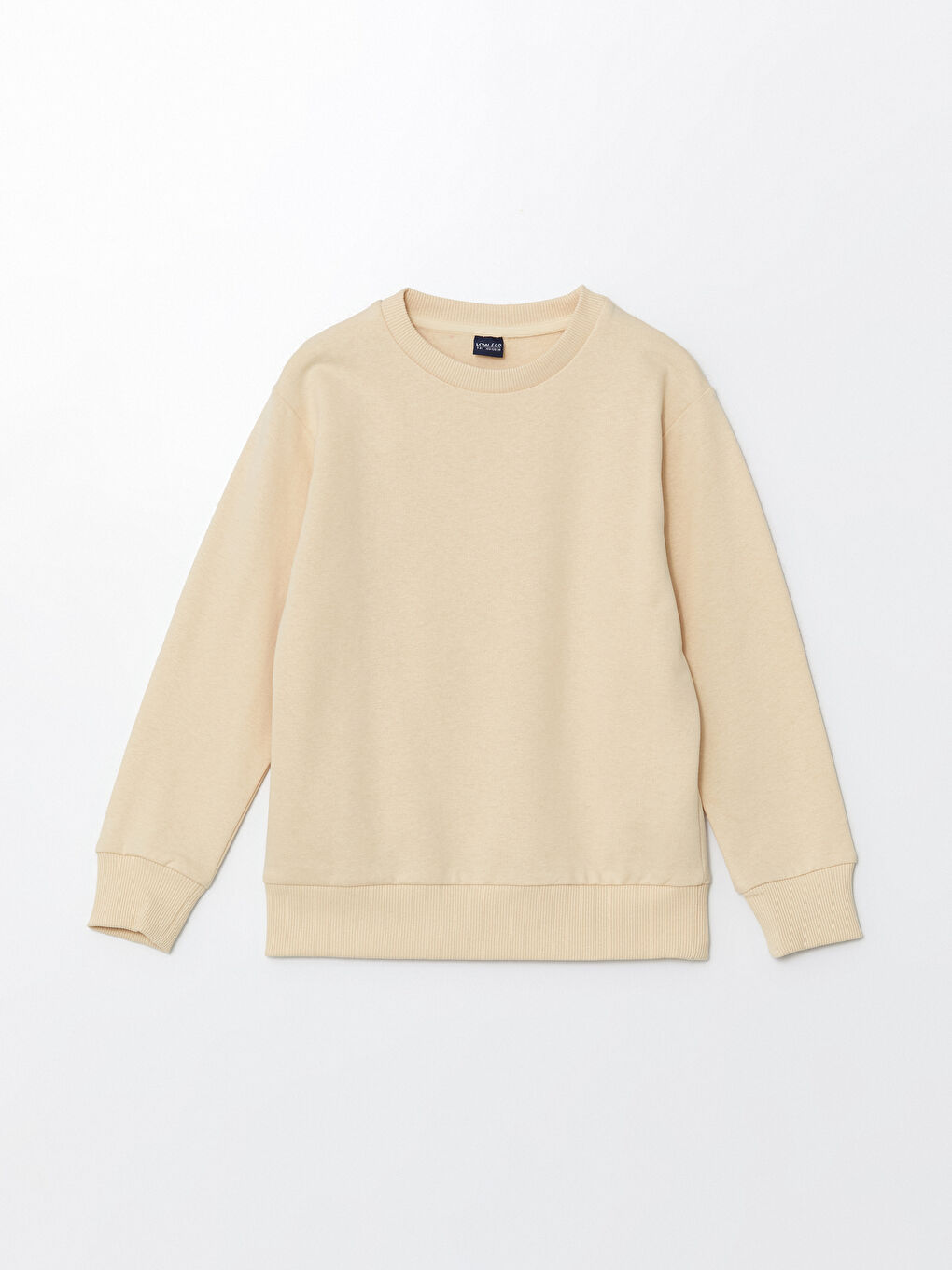 LCW ECO Bej Bisiklet Yaka Erkek Çocuk Sweatshirt