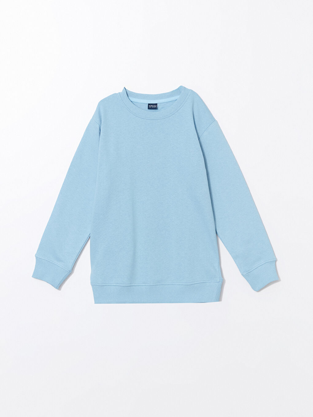 LCW ECO Mavi Bisiklet Yaka Erkek Çocuk Sweatshirt