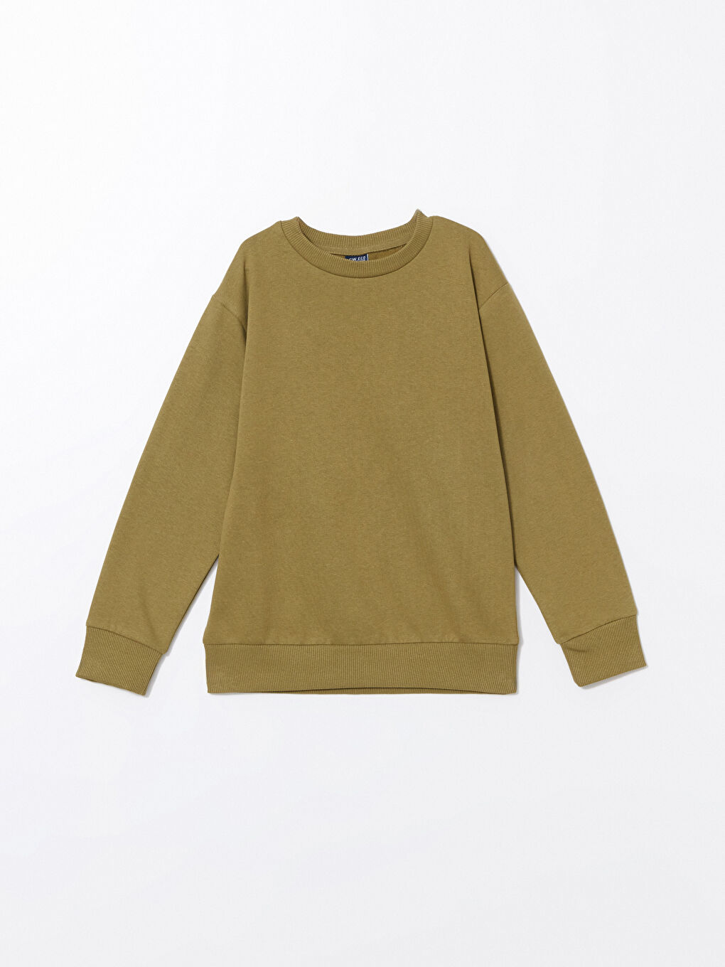 LCW ECO Haki Bisiklet Yaka Erkek Çocuk Sweatshirt