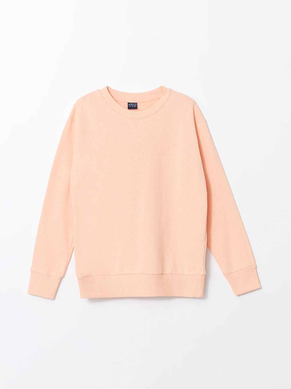 LCW ECO Uçuk Mercan Bisiklet Yaka Erkek Çocuk Sweatshirt