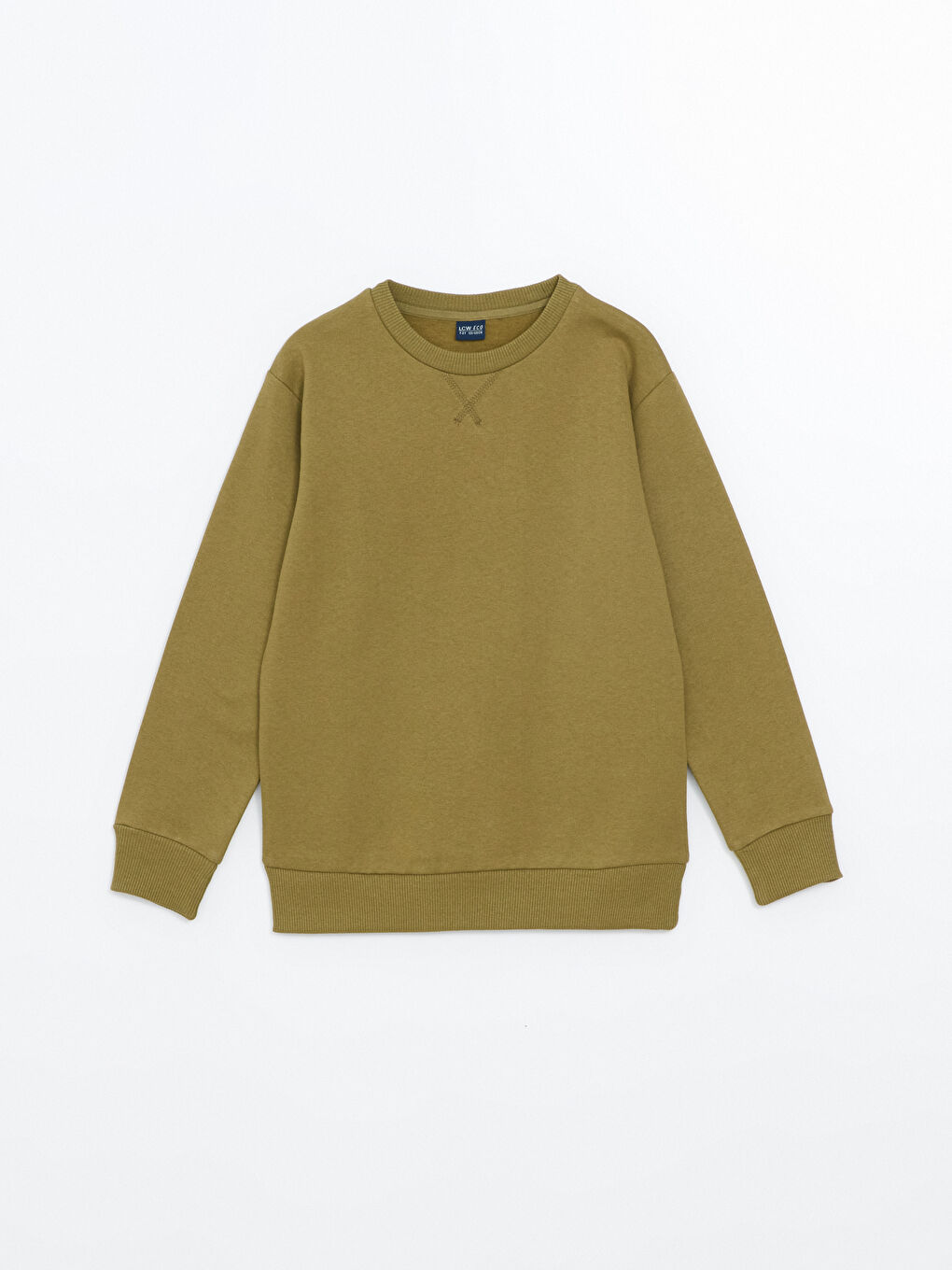 LCW ECO Haki Bisiklet Yaka Erkek Çocuk Sweatshirt