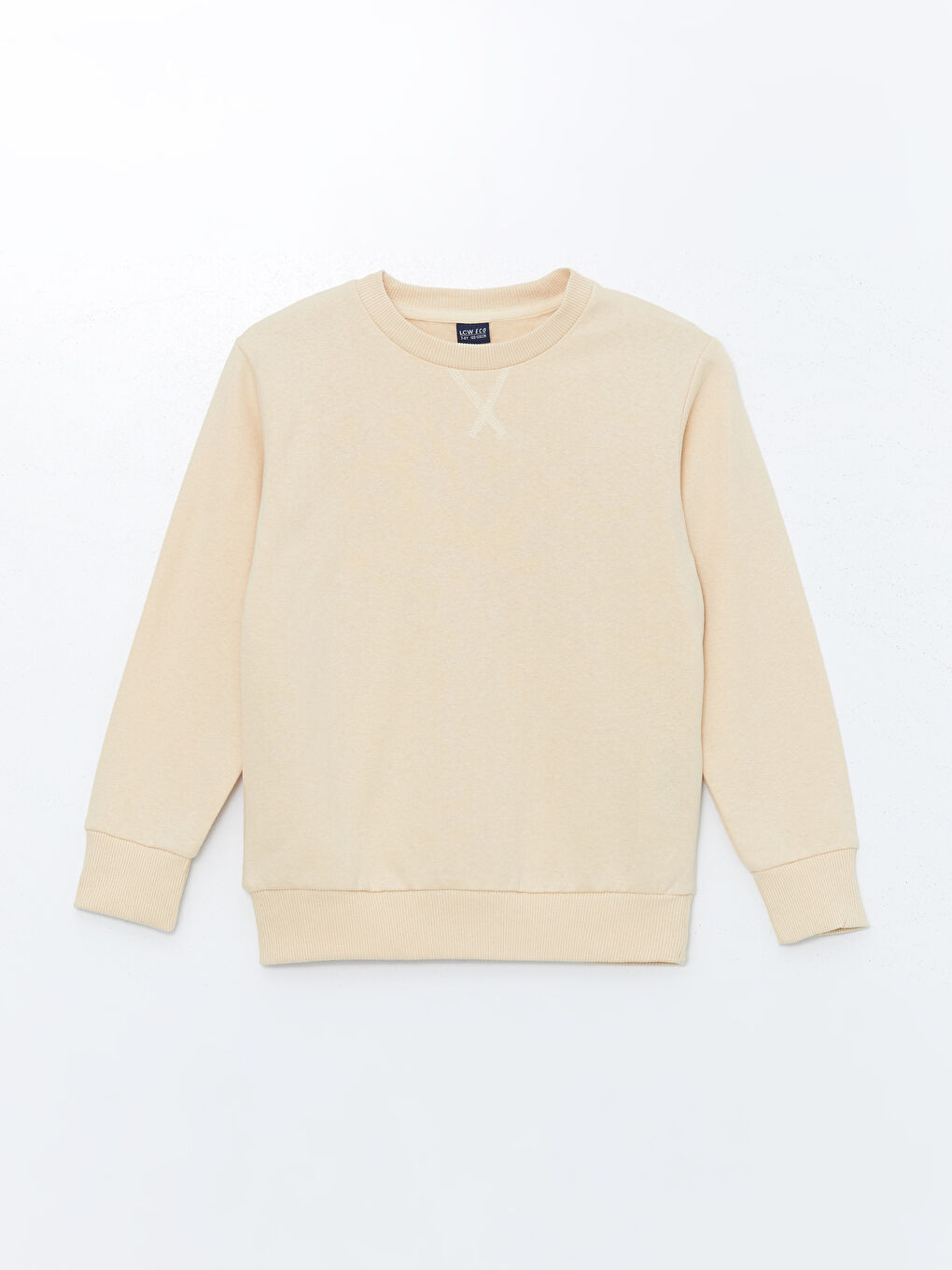 LCW ECO Bej Bisiklet Yaka Erkek Çocuk Sweatshirt