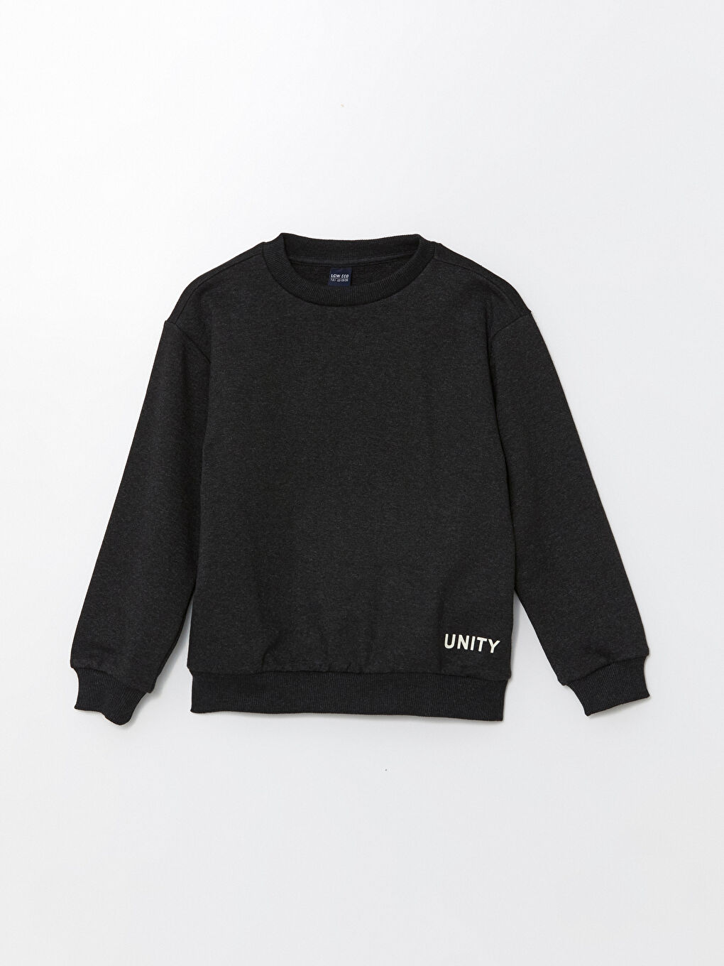 LCW ECO Antrasit Melanj Bisiklet Yaka Erkek Çocuk Sweatshirt