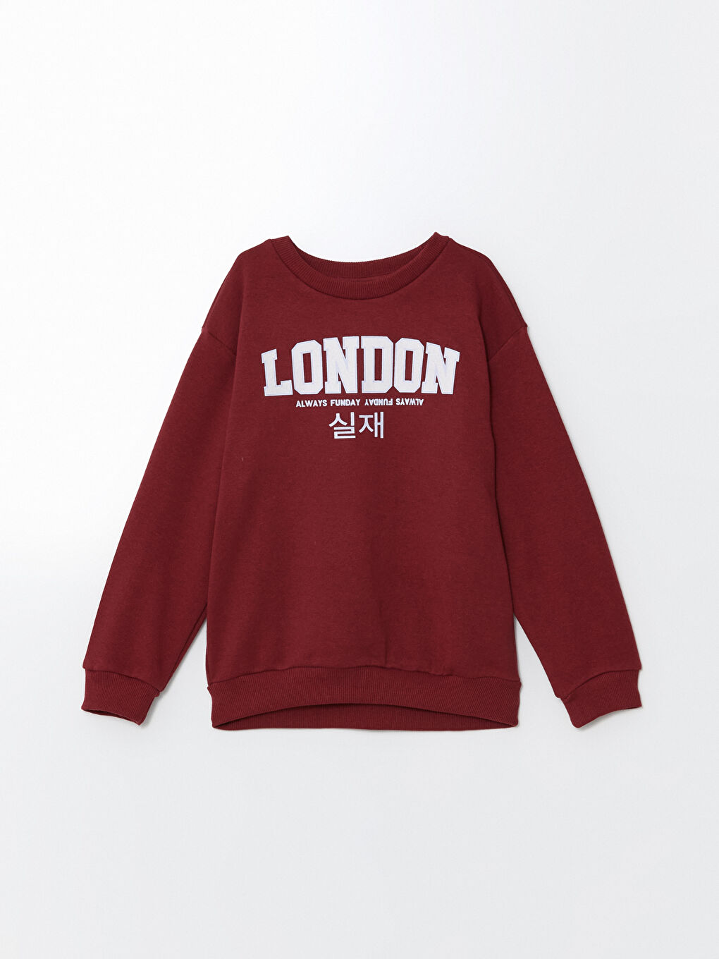 LCW ECO Bordo Bisiklet Yaka Erkek Çocuk Sweatshirt