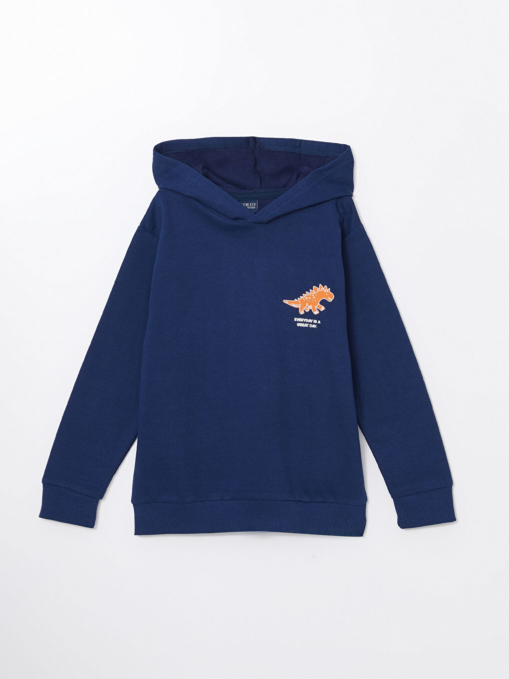 LCW ECO Açık Lacivert Kapüşonlu Erkek Çocuk Sweatshirt