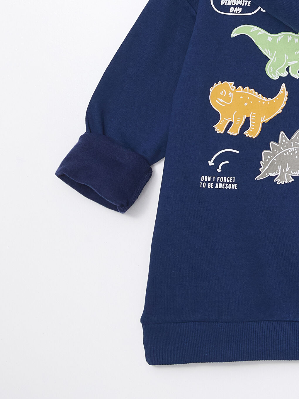 LCW ECO Açık Lacivert Kapüşonlu Erkek Çocuk Sweatshirt - 1