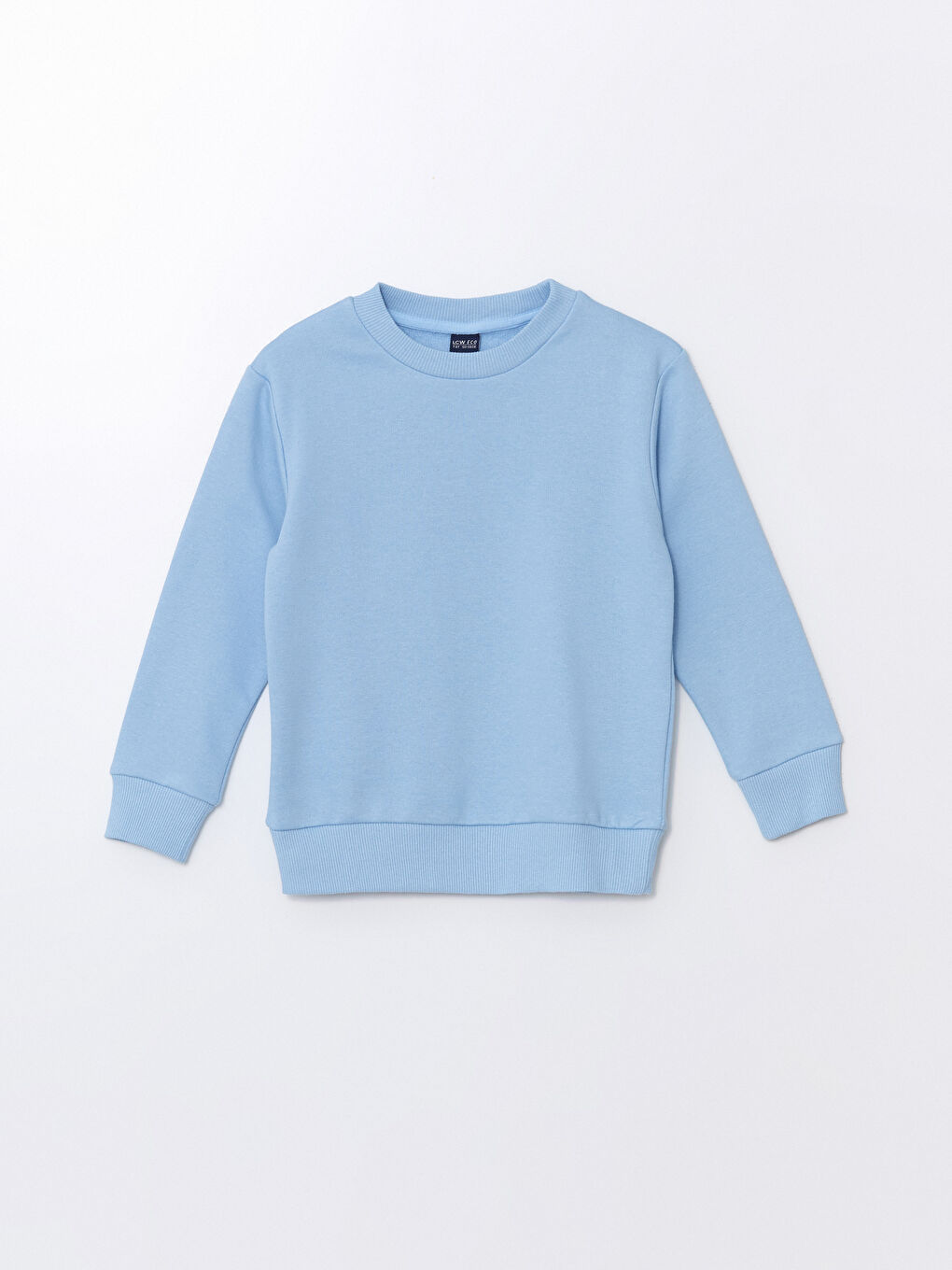 LCW ECO Mavi Bisiklet Yaka Basic Uzun Kollu Erkek Çocuk Sweatshirt