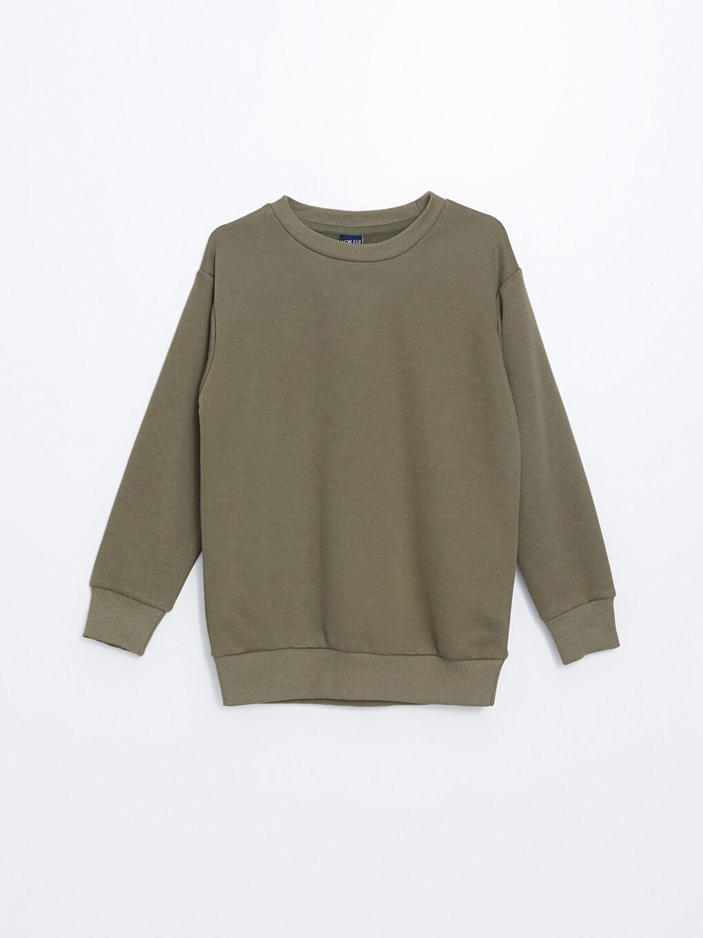 LCW ECO Haki Bisiklet Yaka Basic Uzun Kollu Erkek Çocuk Sweatshirt