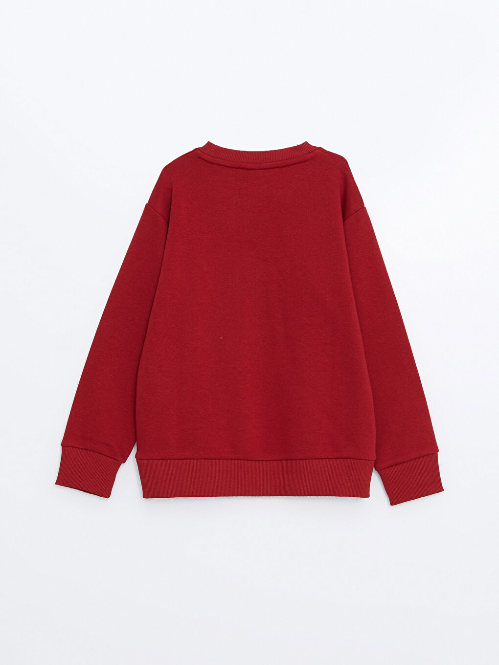 LCW ECO Koyu Kırmızı Bisiklet Yaka Basic Uzun Kollu Erkek Çocuk Sweatshirt - 2