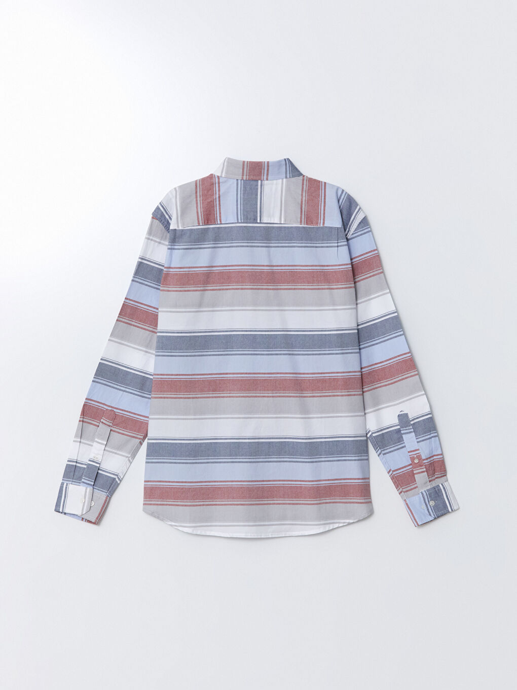 قميص رجالي كم طويل مخطط بقصة عادية-5