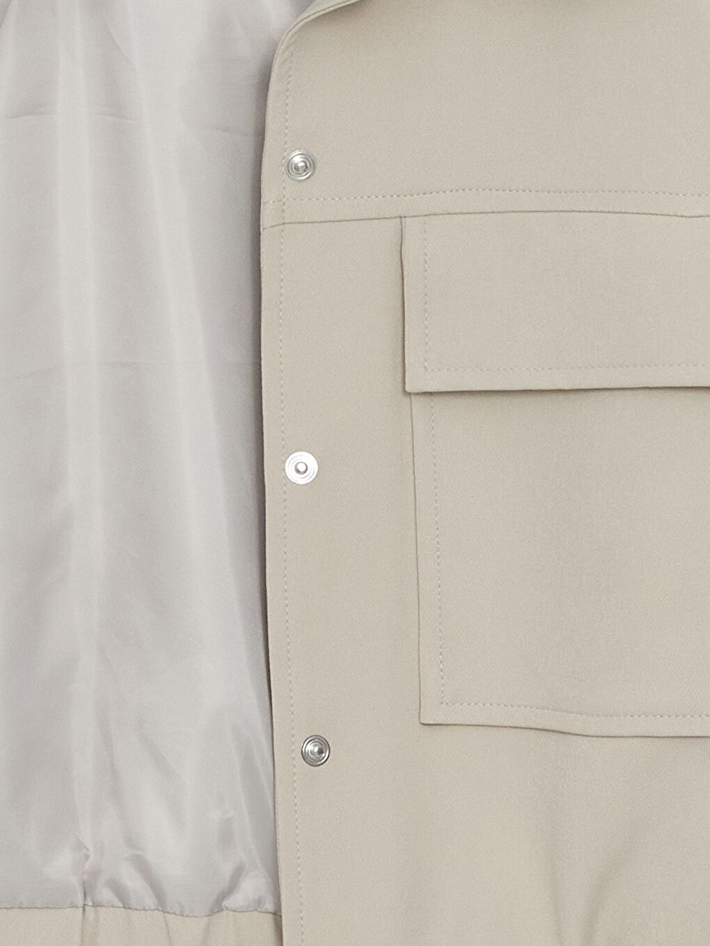 Bej Gömlek Yaka Düz Uzun Kollu Kadın Ceket-6