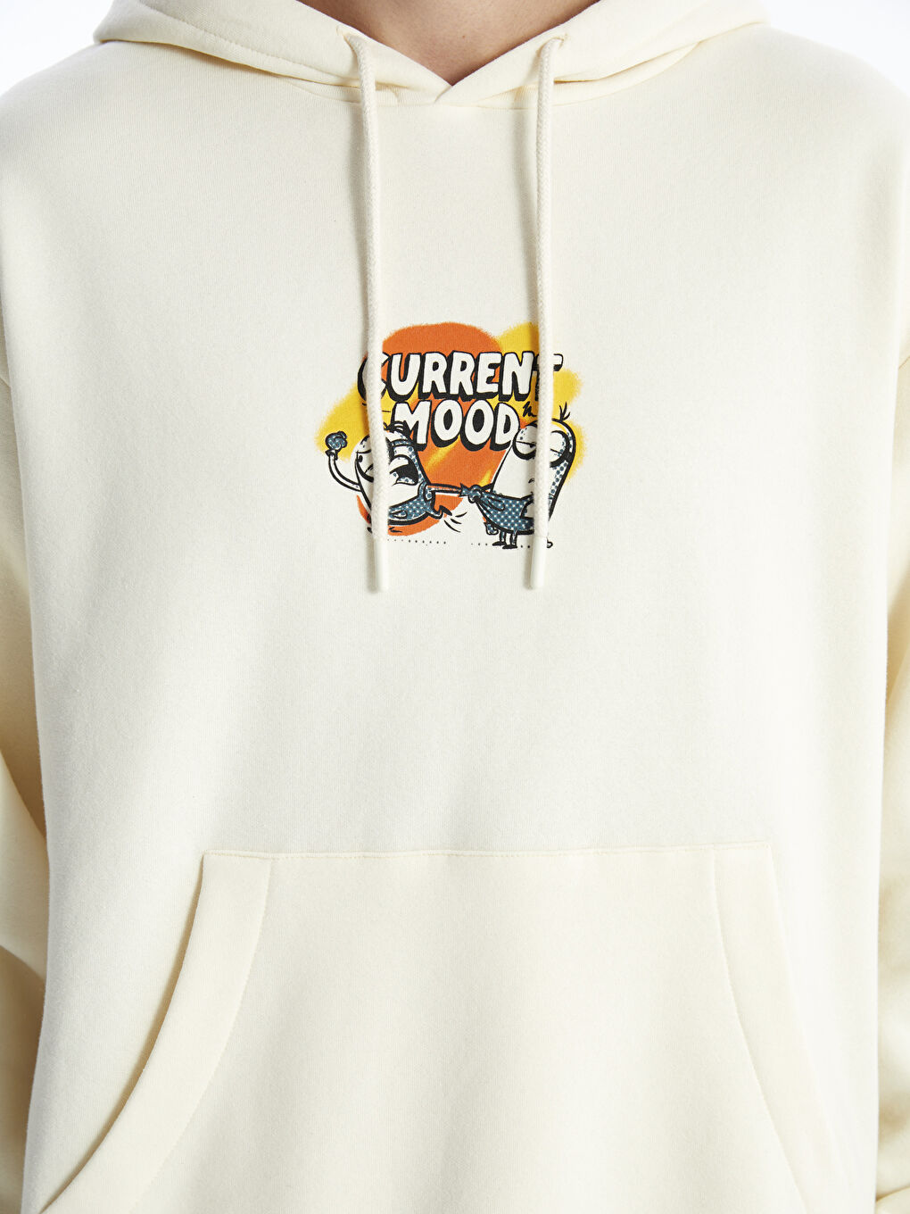 XSIDE Uçuk Bej Uzun Kollu Minions Baskılı Erkek Hoodie - 2