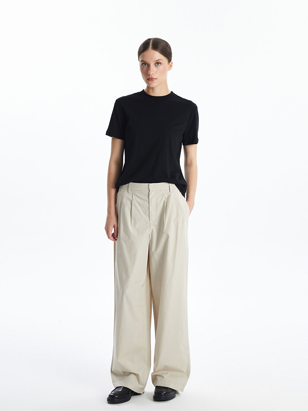 LCW Vision Loose Fit Wide Leg Women's Trousers -W4IK61Z8-G6E