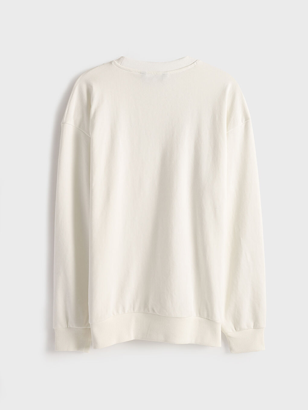 سويت شيرت كم طويل مطبوع بياقة دائرية للرجال-1