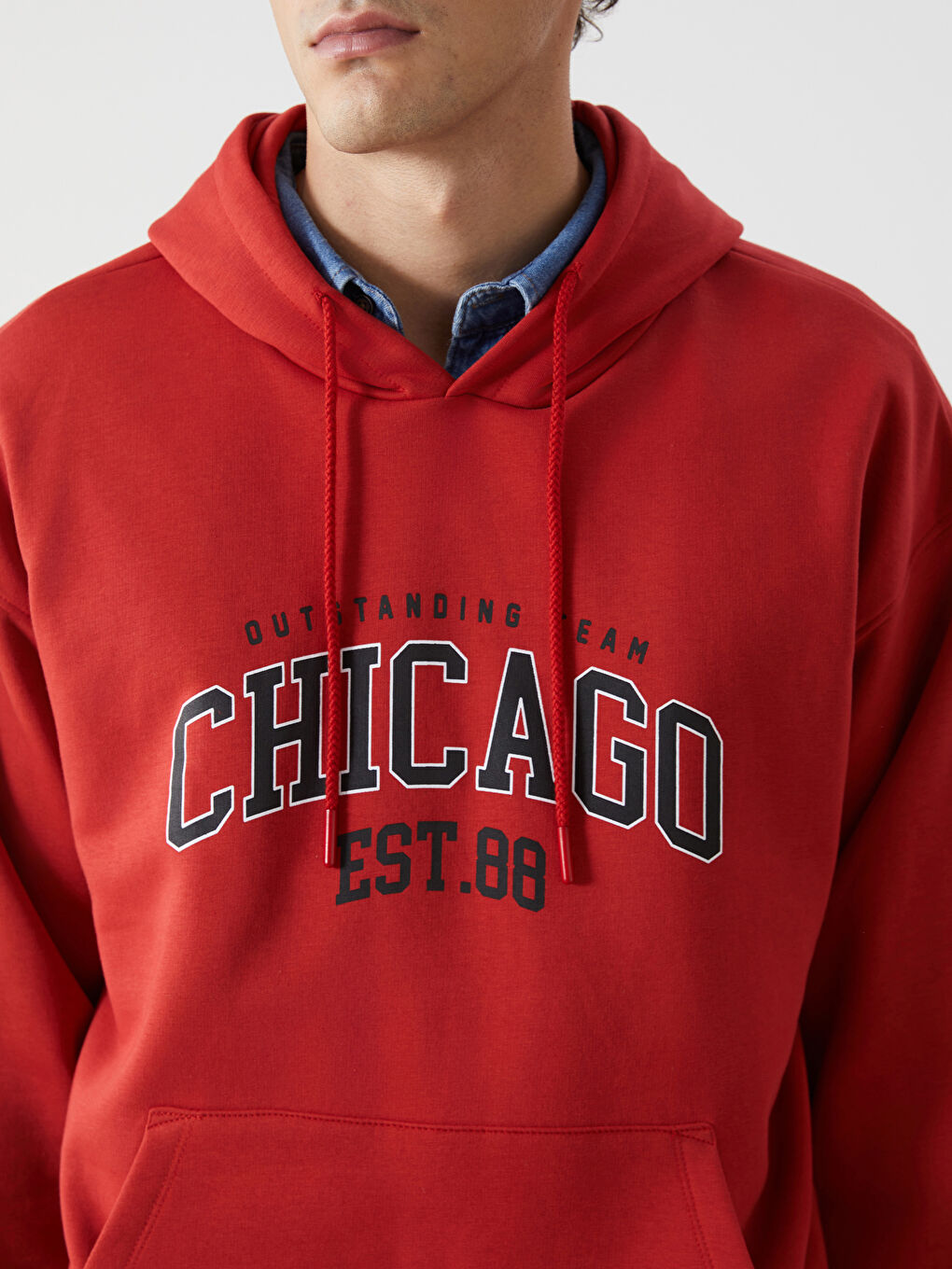 Толстовка Мужская С Принтом Chicago И Карманом Кенгуру-2