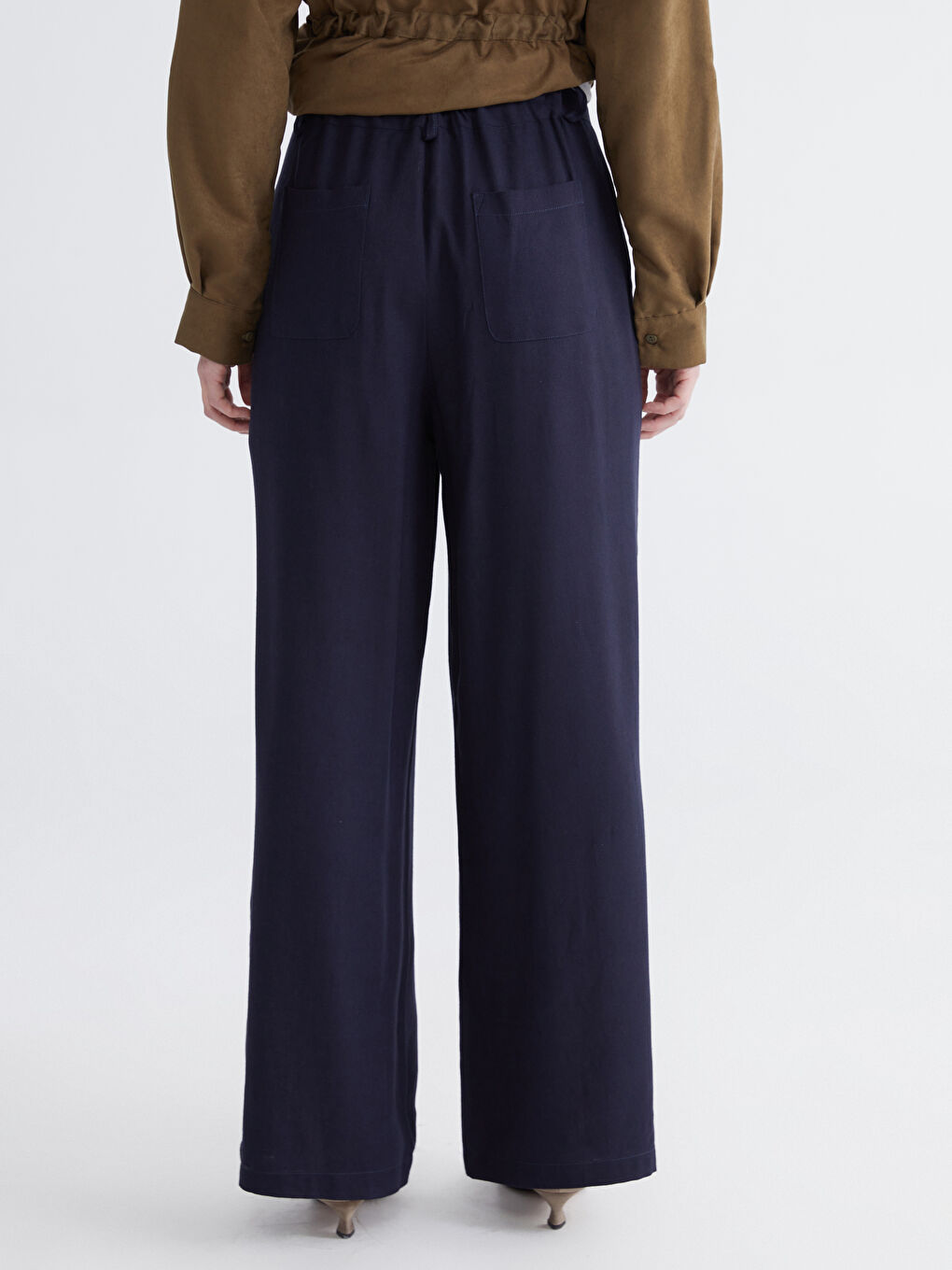 Elasticated Waist Wide Leg Trousers-3