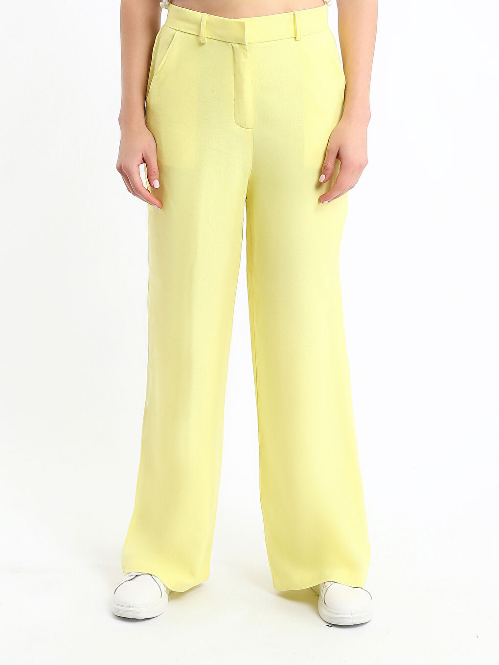 Elasticated Waist Wide Leg Trousers-1