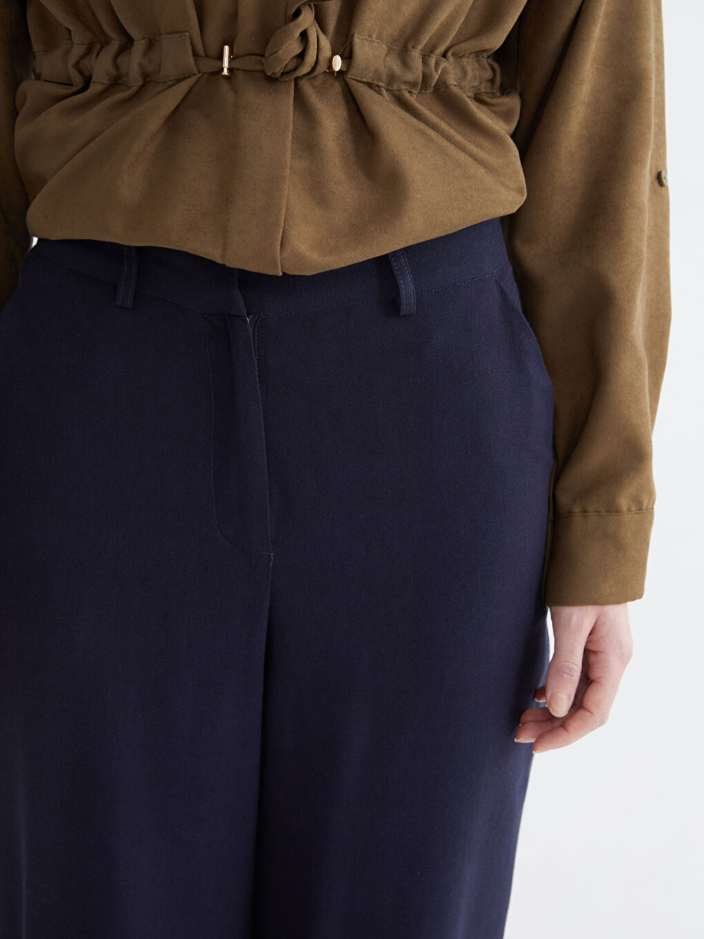 Elasticated Waist Wide Leg Trousers-2