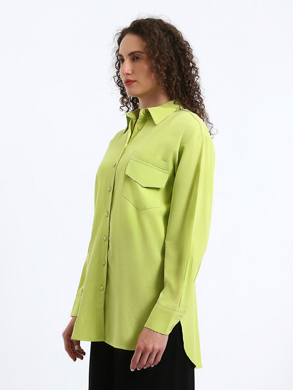 Chemise Unie à Manches Longues pour Femmes-3