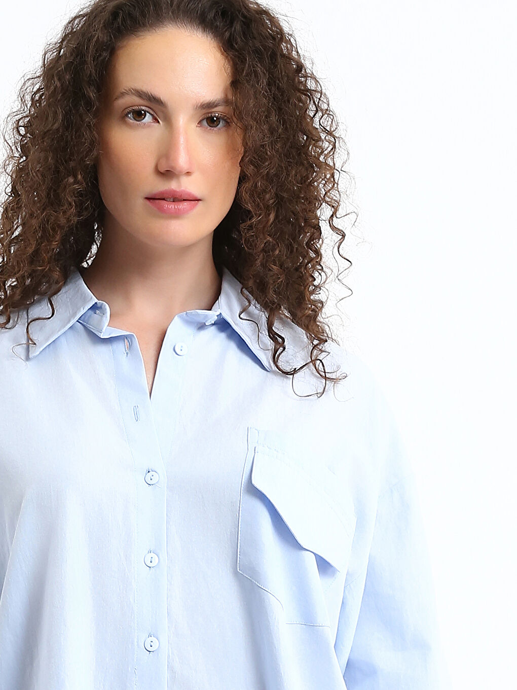 Plain Long Sleeve Women's Shirt-2