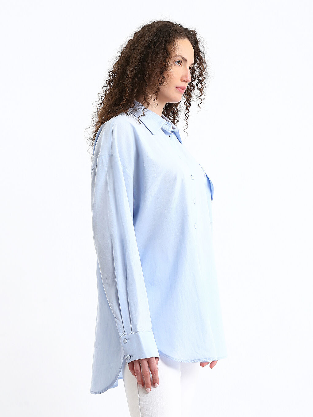 Plain Long Sleeve Women's Shirt-3