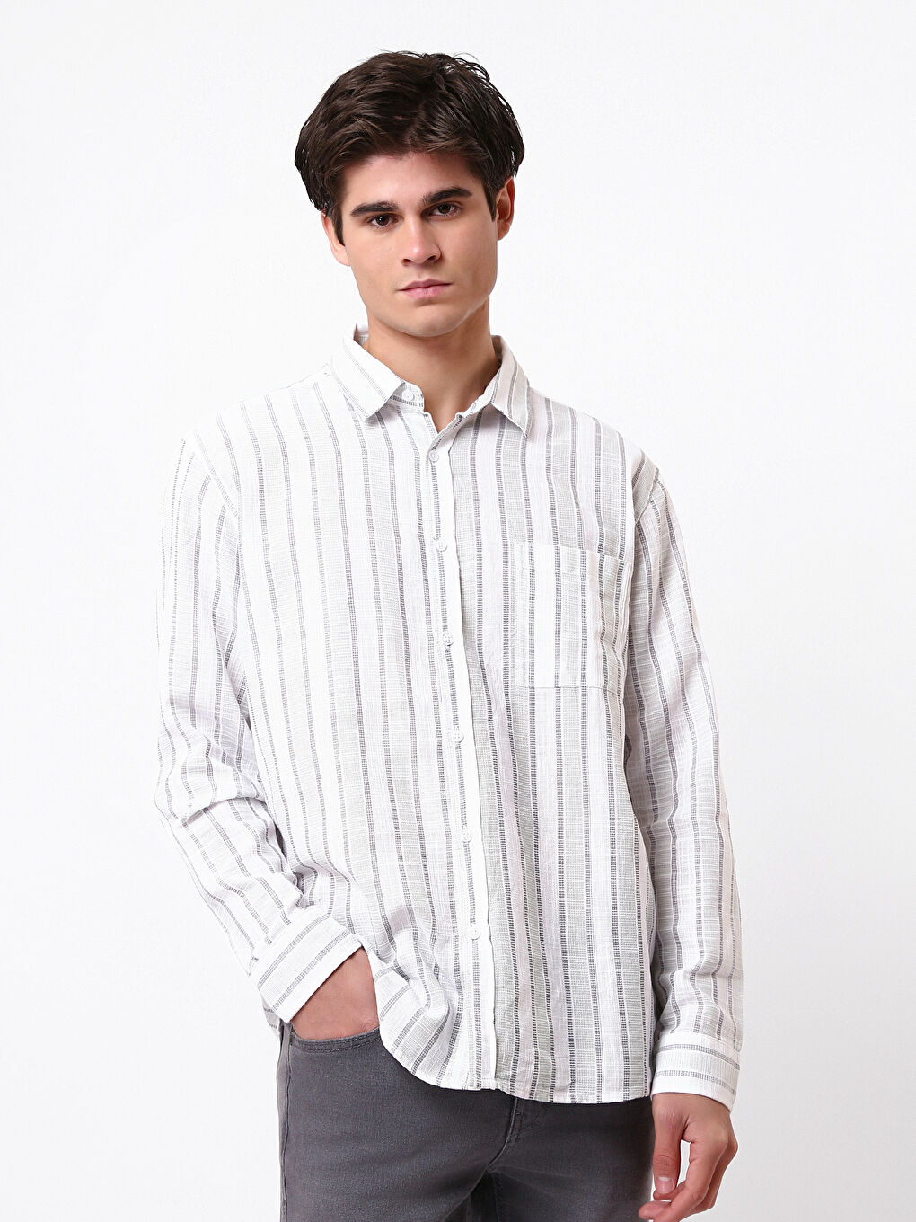 Regular Fit Long Sleeve Men's Shirt