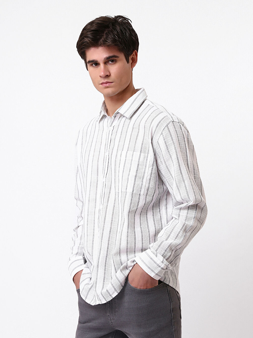 Regular Fit Long Sleeve Men's Shirt-3