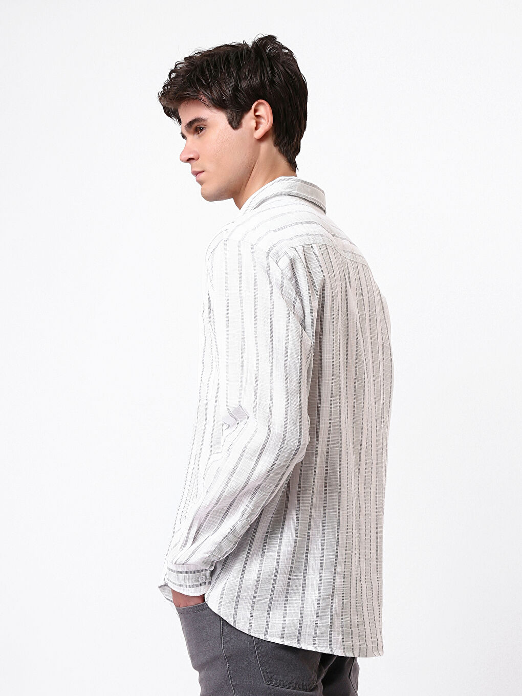 Regular Fit Long Sleeve Men's Shirt-4