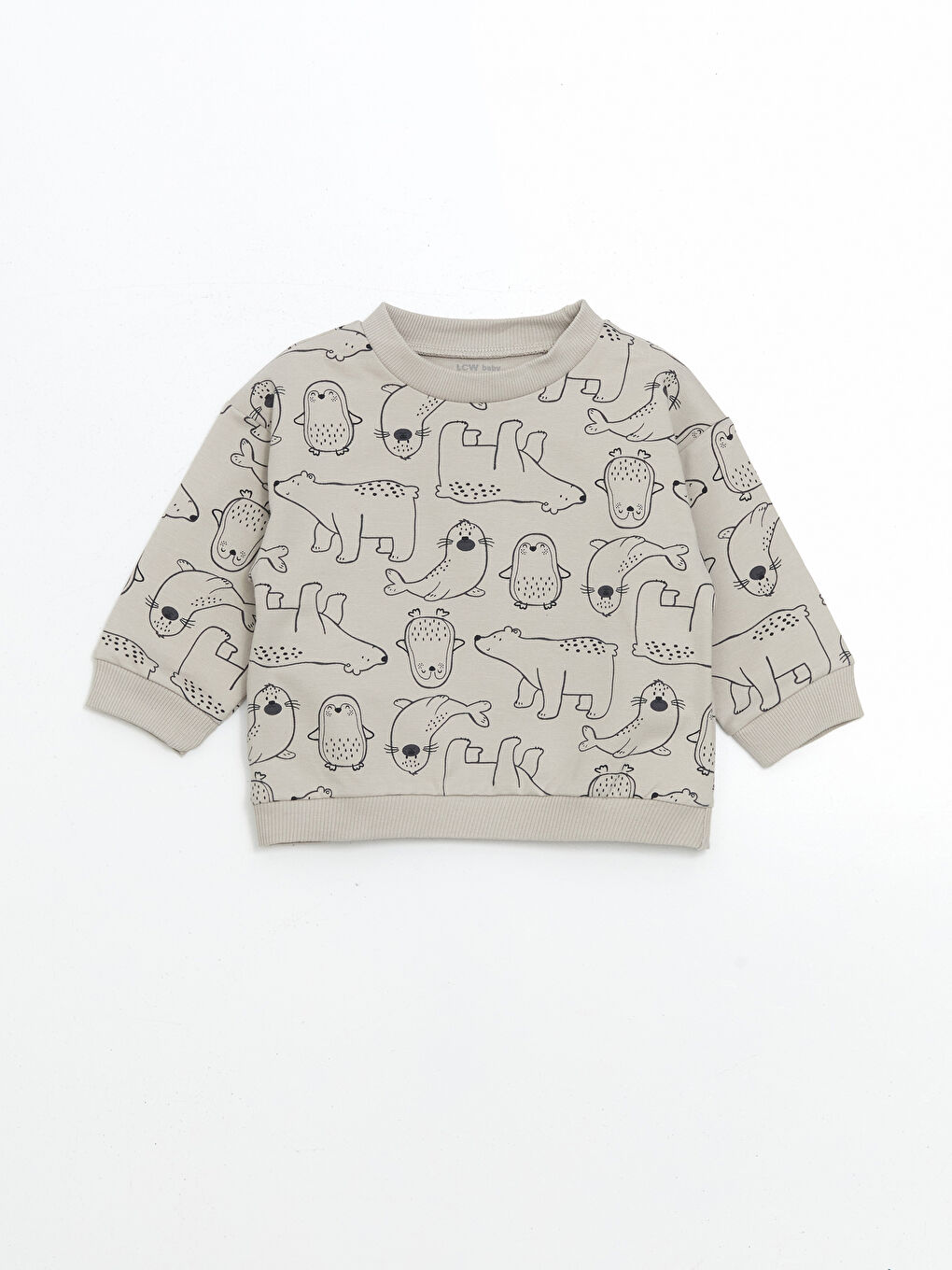 Crew Neck Printed Baby Boys' Sweatshirt and Tracksuit Bottom 2 Pack-1