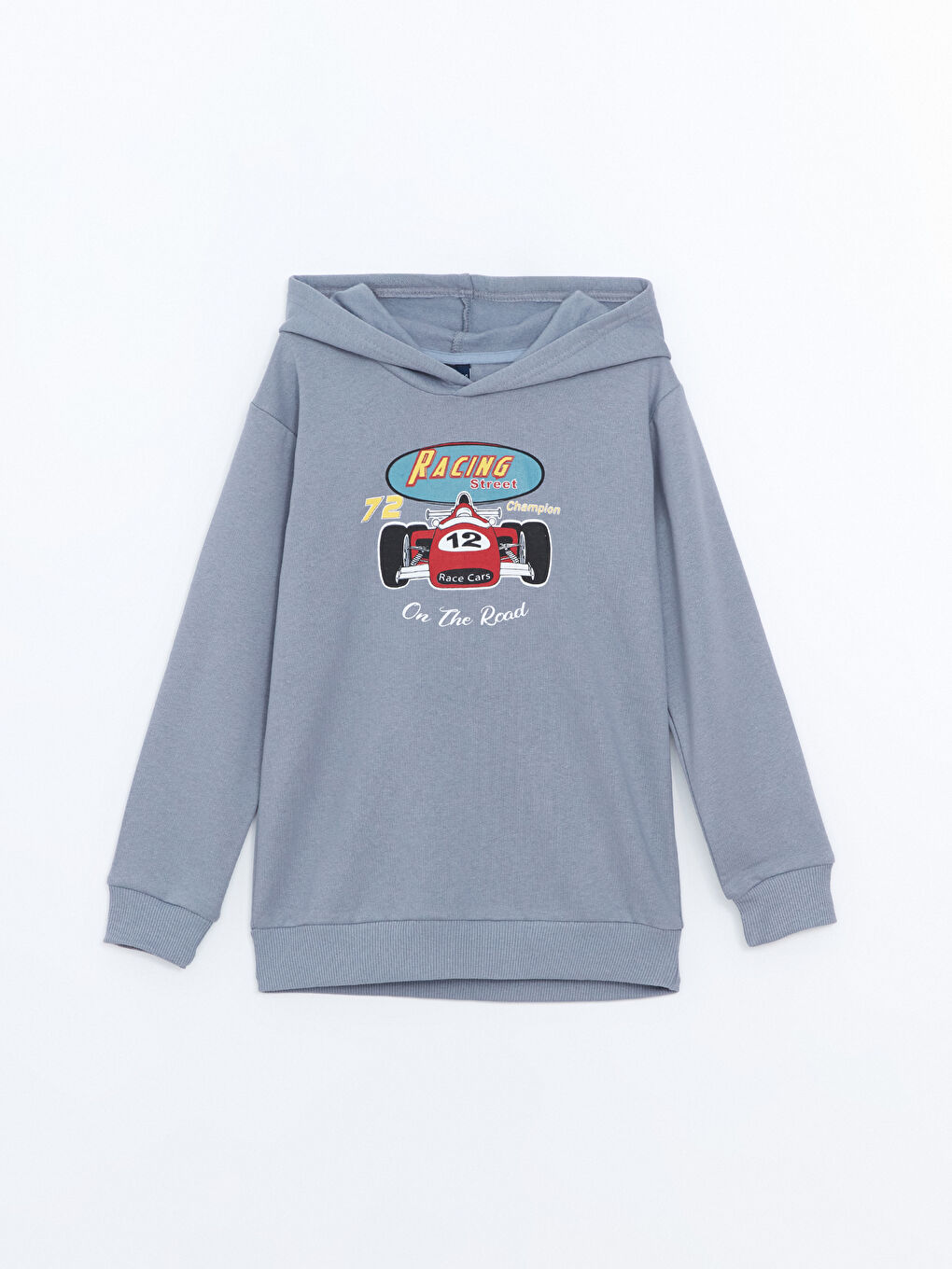 LCW ECO Mat Mavi Kapüşonlu Erkek Çocuk Sweatshirt