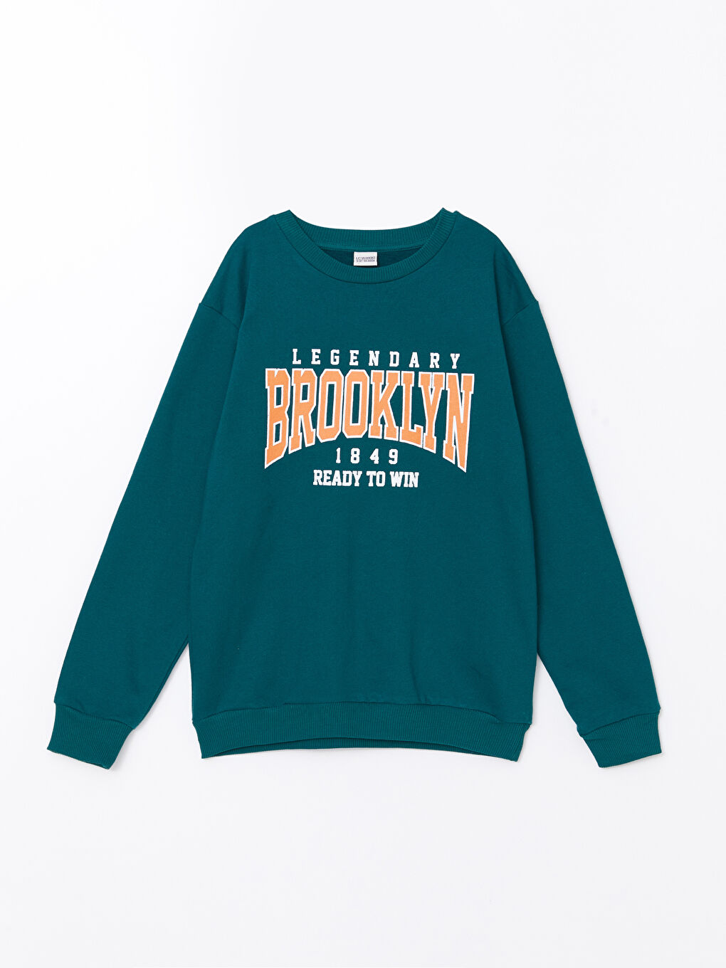 LCW Kids Koyu Yeşil Bisiklet Yaka Erkek Çocuk Sweatshirt